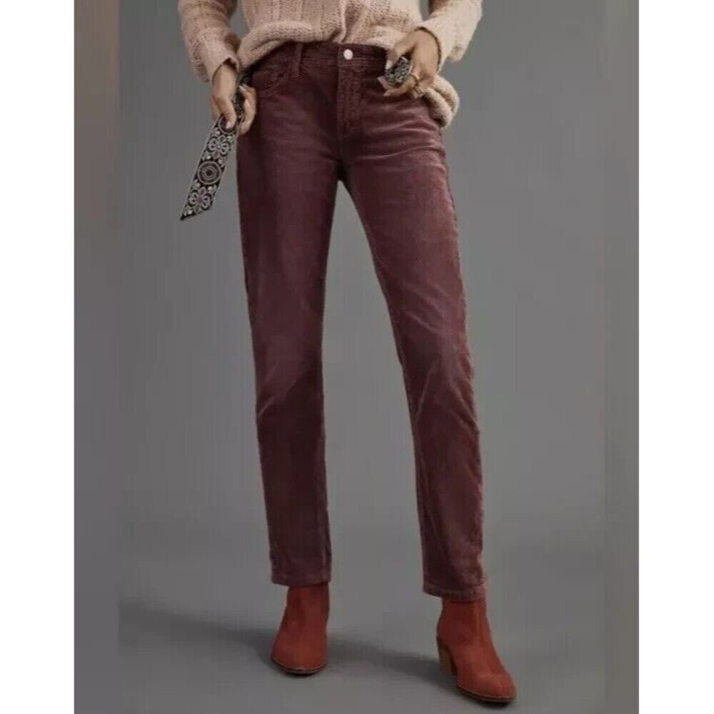 Anthropologie Pilcro Letterpress 27 Corduroy Slim Boyfriend Crop Pants Womens